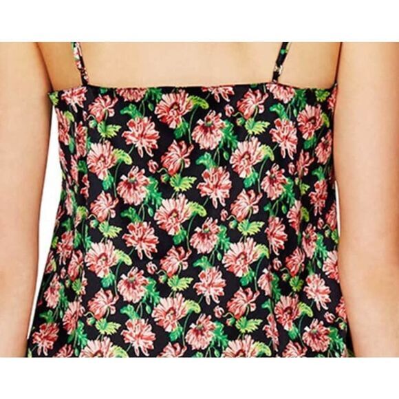 NEW Stella McCartney Ellie Leaping Silk Floral Tank Top, Black, Medium - Picture 5 of 12